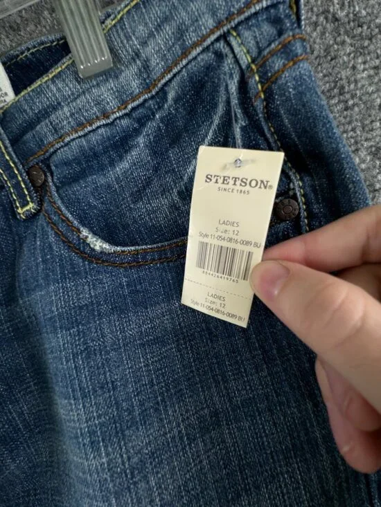 NWT Stetson Women Blue Cotton Blend 816 Fit Cropped Jeans Size 12 ACTL 34x28 - Picture 10 of 16